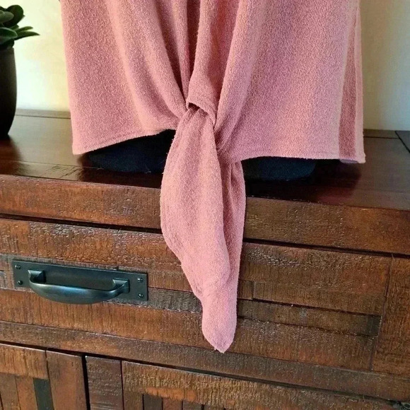 ❤️ Pleione Soft Knit V-neck Top Tie Front Womens Size Small - Picture 4 of 8